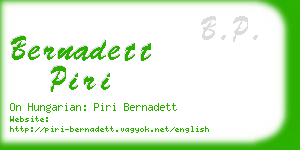 bernadett piri business card